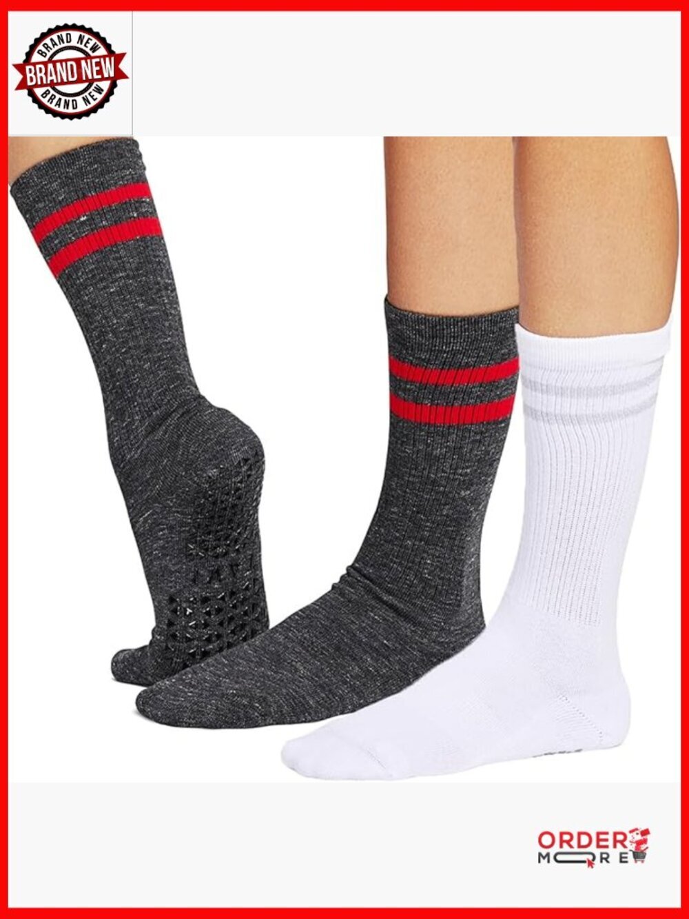 Crew Grip Socks with Arch Support for Pilates Yoga Barre